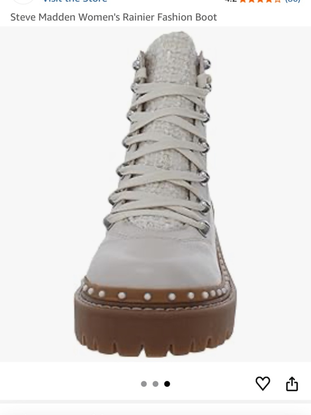 Steve Madden Rainier Boot in Bone Multi - Picture 3 of 8